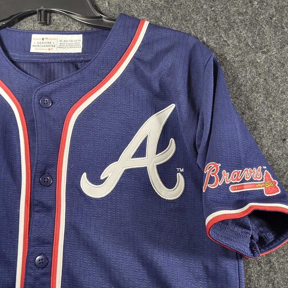 Kids Navy Atlanta Braves Jersey - Official Team Design